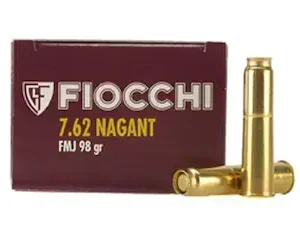 Buy Fiocchi Ammunition 7.62mm Russian Nagant (7.62x38mmR) 98 Grain Full Metal Jacket Box of 50 Online